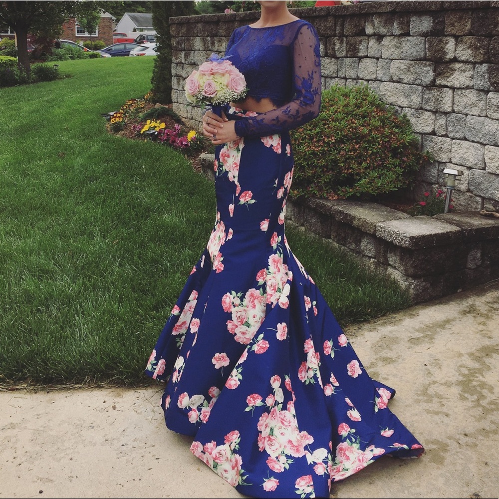 Sherri Hill floral two piece prom dress